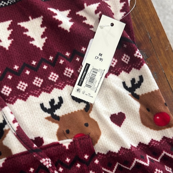 No Boundaries Red and White Patterned Hooded loungewear NWT - Picture 7 of 7